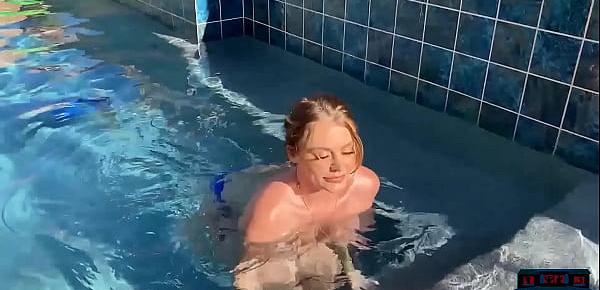  Huge boobs MILF Sophie Dee pool fun at home during the quarantine